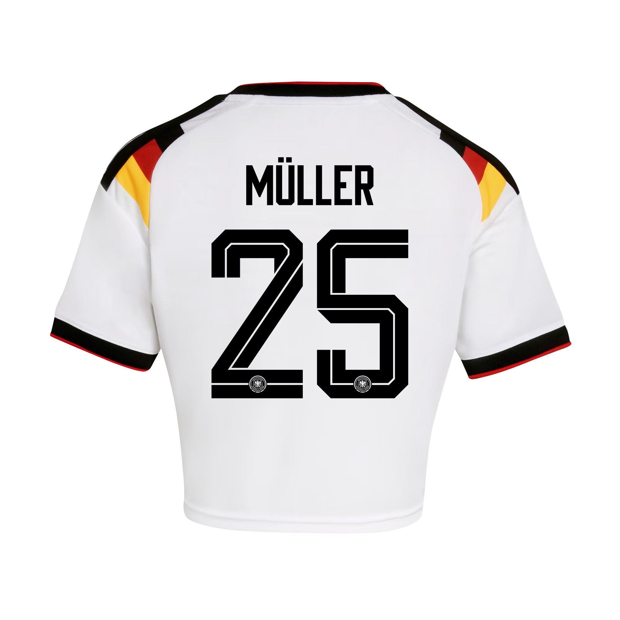 Thomas Müller 25 Germany 2026 Home Women’s Cropped Jersey - White - Jersey Teams