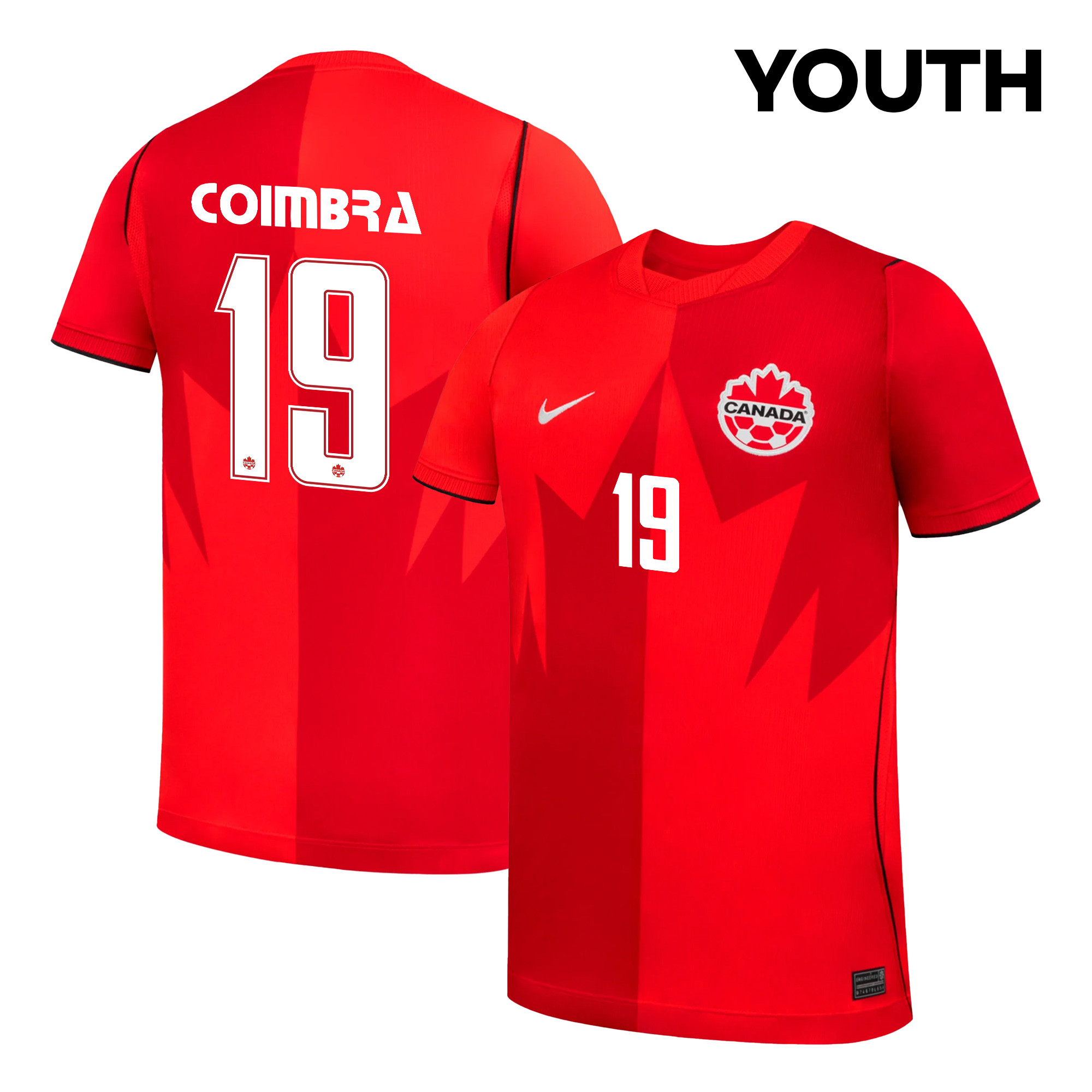 Tiago Coimbra 19 Youth Canada National Team 2026 Home Jersey - Red - Jersey Teams