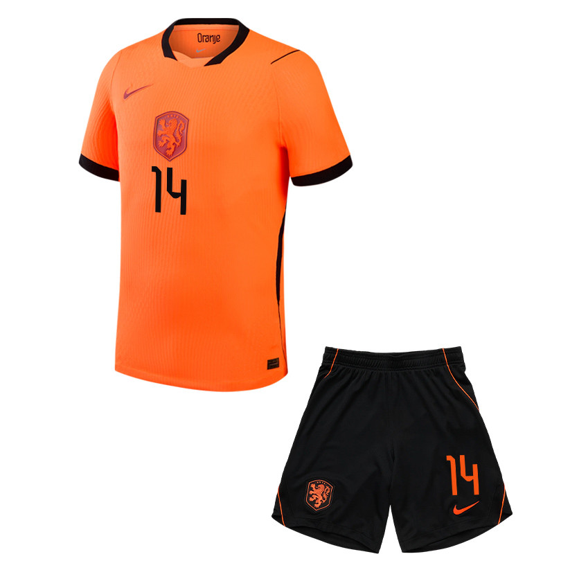 Tijjani Reijnders 14 Netherlands 2026 Home Men Jersey & Shorts Set – Orange - Jersey Teams