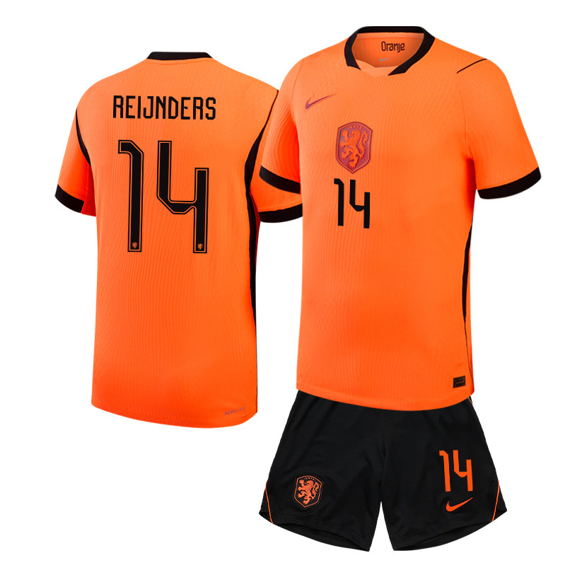 Tijjani Reijnders 14 Netherlands 2026 Home Men Jersey & Shorts Set – Orange - Jersey Teams