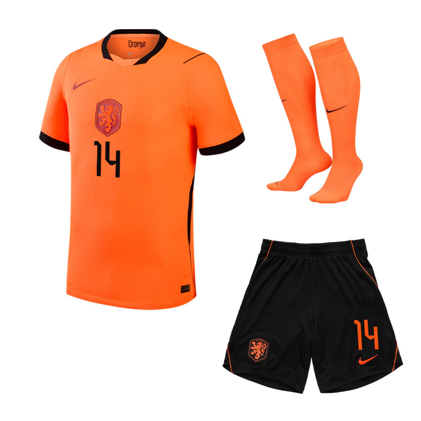 Tijjani Reijnders 14 Netherlands 2026 Home Men Kit Set – Orange - Jersey Teams