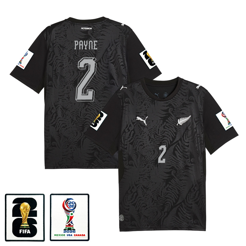 Tim Payne 2 New Zealand National Team 2026 Home Jersey - Black, Men - Jersey Teams