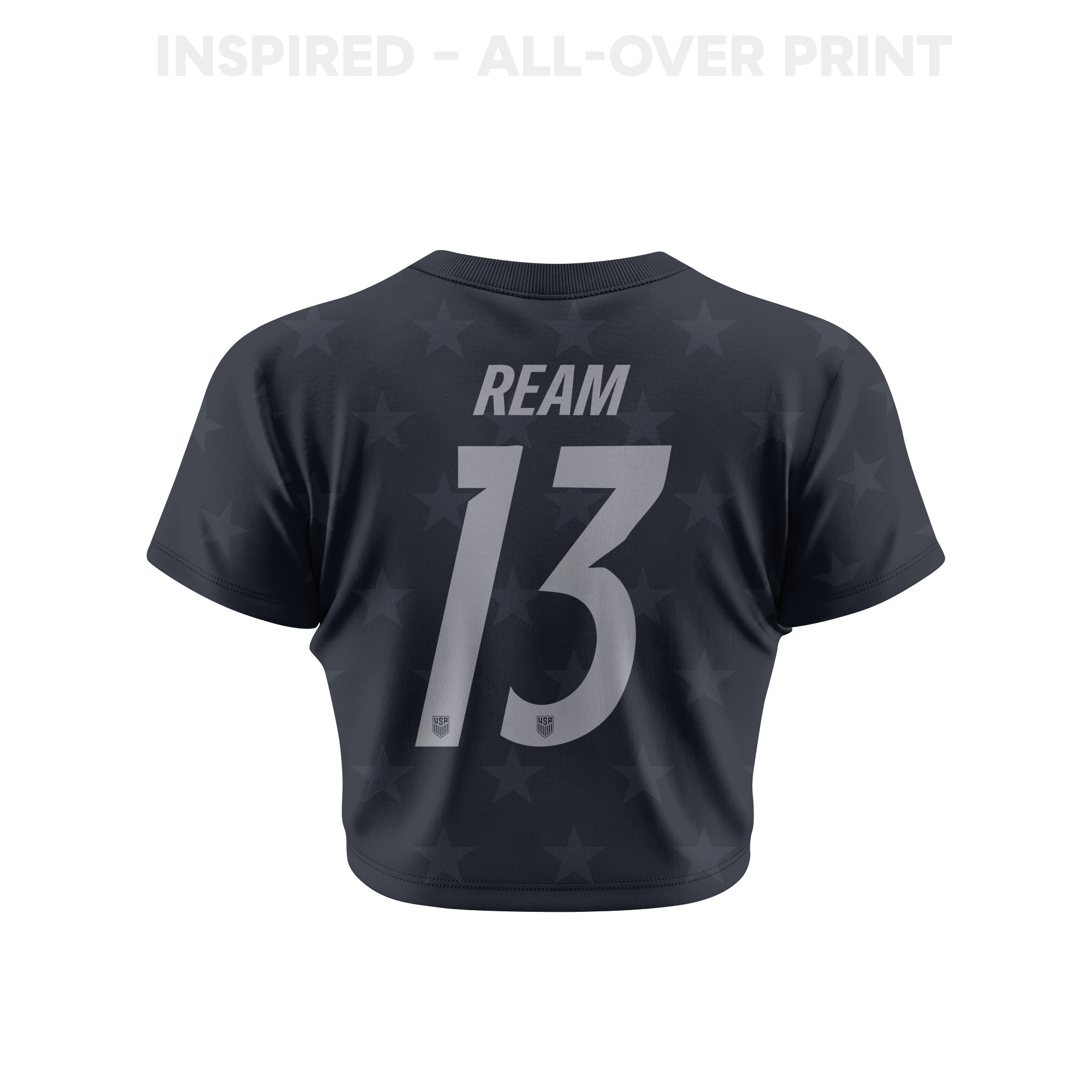 Tim Ream 13 USMNT 2026 Women's Away All-Over Print Cropped Jersey - Black - Jersey Teams