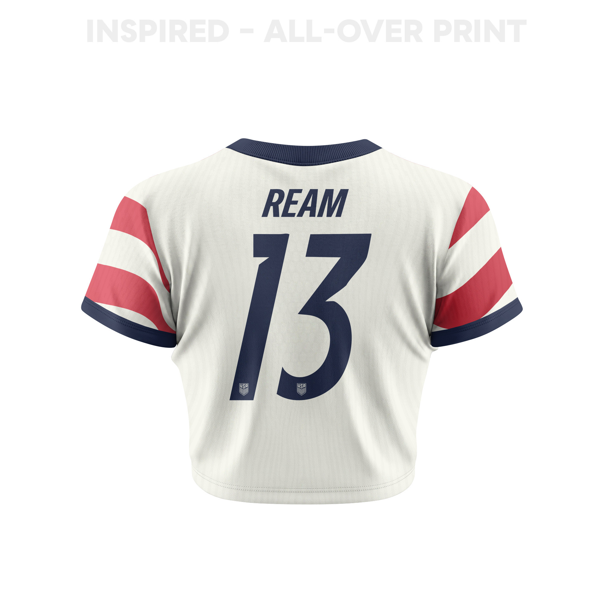 Tim Ream 13 Women's USMNT 2026 Home All-Over Print Cropped Jersey - Jersey Teams