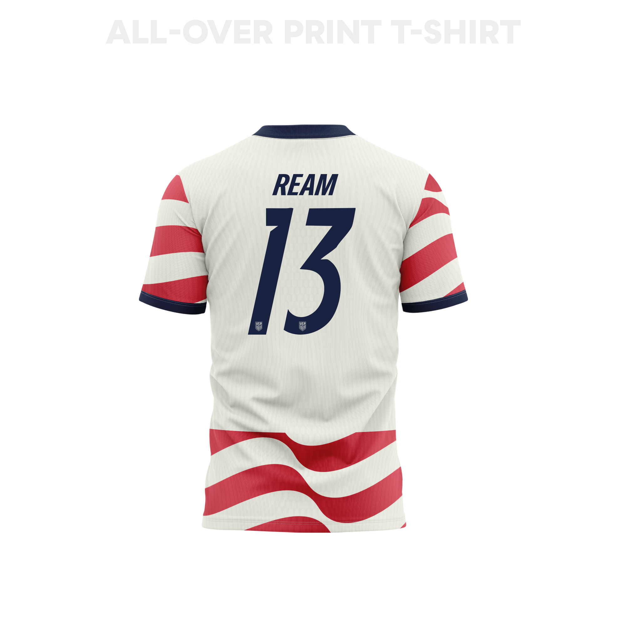 Tim Ream 13 Youth USMNT 2026 Home 3D T-shirt Fully Printed – White/Red - Jersey Teams