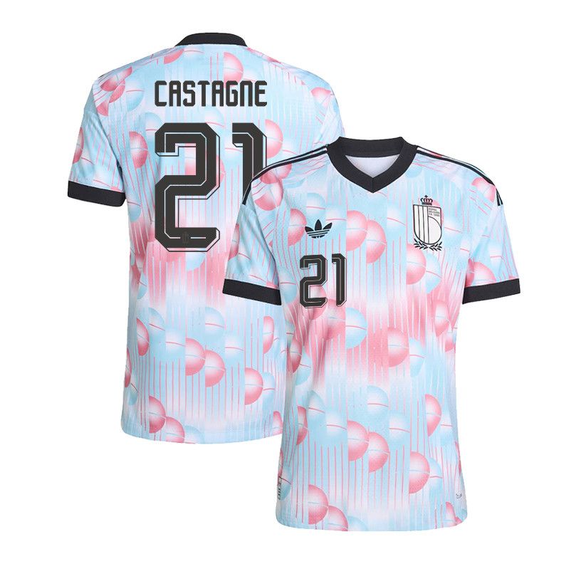 Timothy Castagne 21 Belgium National Team 2026 Away Jersey - Light Blue, Men - Jersey Teams