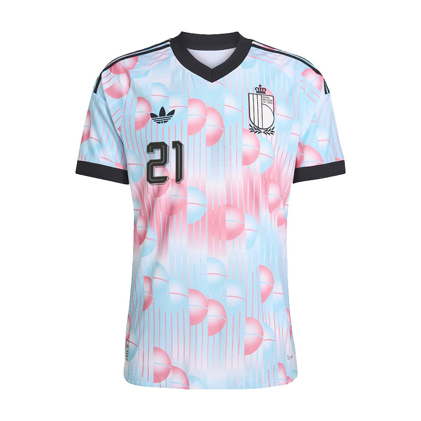 Timothy Castagne 21 Belgium National Team 2026 x World Cup Patch Away Jersey – Light Blue, Men – Jersey Teams
