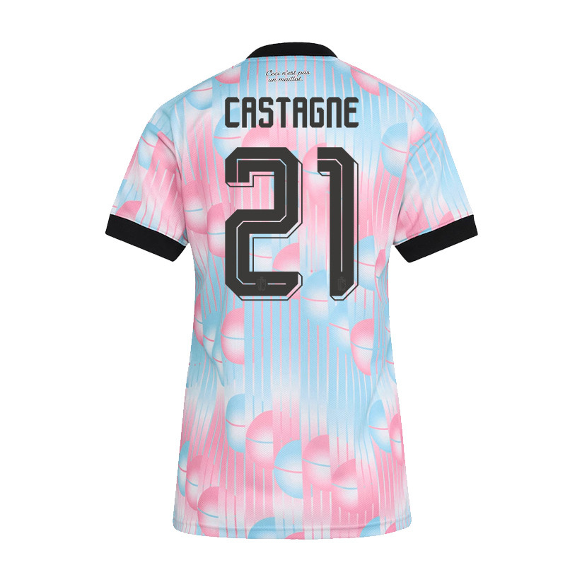 Timothy Castagne 21 Women's Belgium National Team 2026 Away Jersey - Light Blue - Jersey Teams