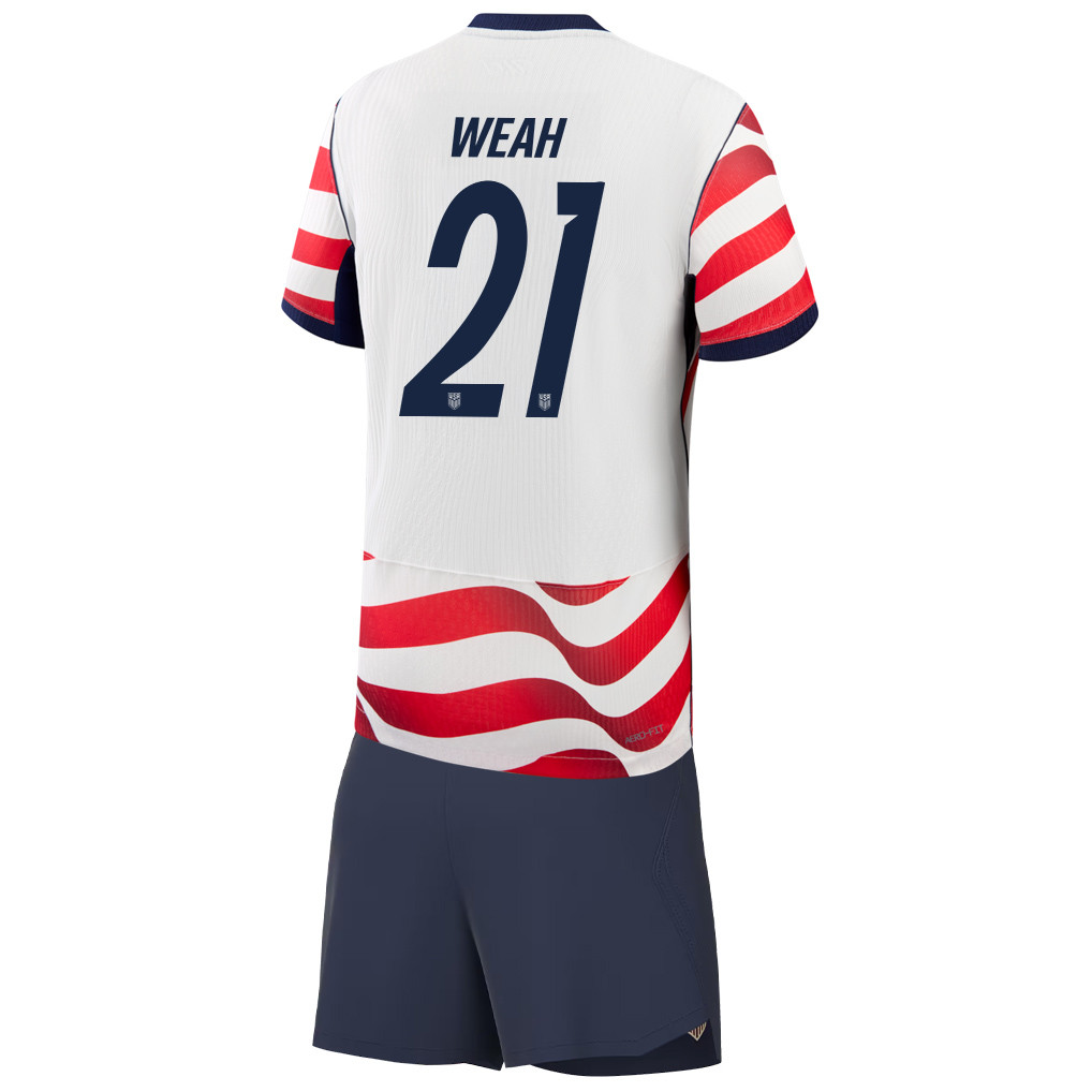 Timothy Weah 21 USMNT 2026 YOUTH Home Jersey & Shorts Set - Jersey Teams