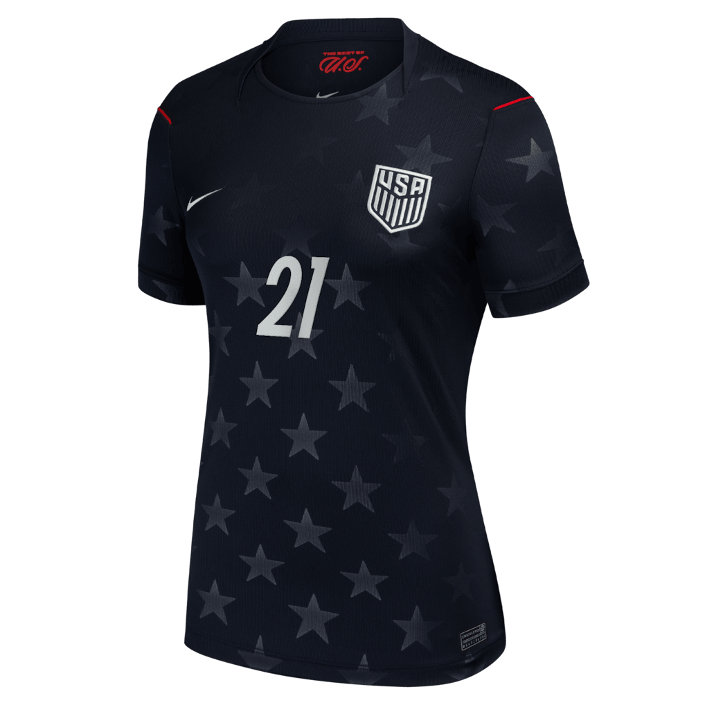 Timothy Weah 21 USMNT Women’s 2026 Away Stadium Jersey – Blue – Jersey Teams