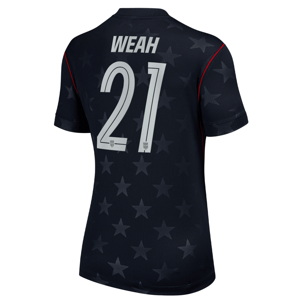 Timothy Weah 21 USMNT Women's 2026 Away Stadium Jersey - Blue - Jersey Teams