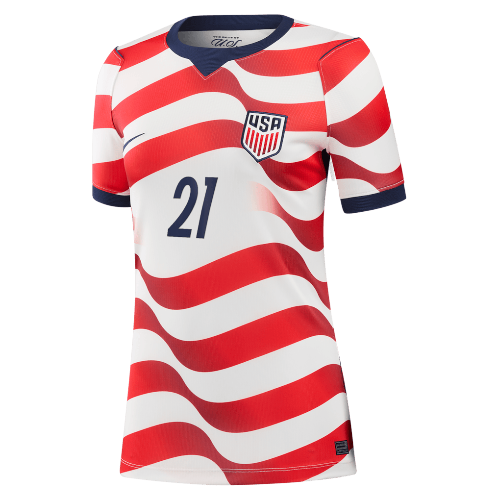 Timothy Weah 21 USMNT Women’s 2026 Home Stadium Jersey – White – Jersey Teams