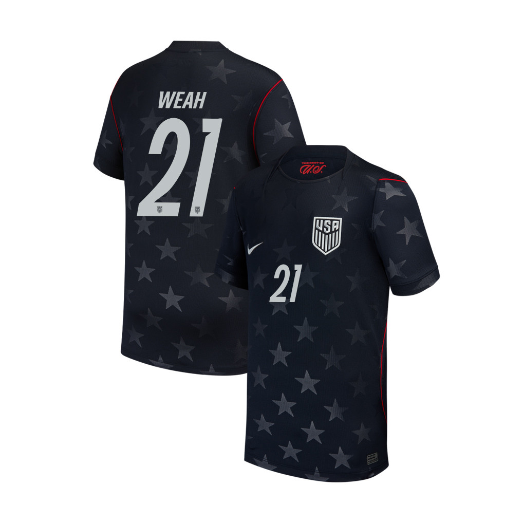 Timothy Weah 21 USMNT Youth 2026 Away Stadium Jersey - Blue - Jersey Teams