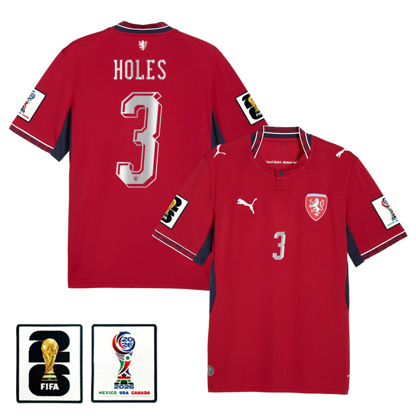Tomas Holes 3 Czech Republic National Team 2026 Home Jersey - Red, Men - Jersey Teams
