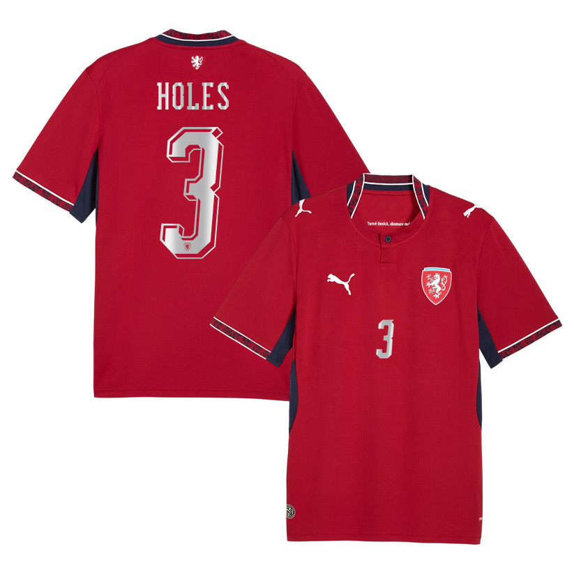 Tomas Holes 3 Czech Republic National Team 2026 Home Jersey - Red, Men - Jersey Teams