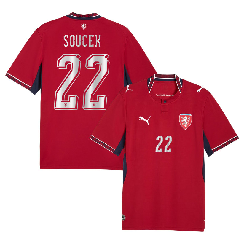 Tomas Soucek 22 Czech Republic National Team 2026 Home Jersey - Red, Men - Jersey Teams