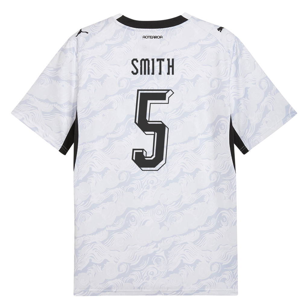 Tommy Smith 5 New Zealand National Team 2026 Away Jersey - White, Men - Jersey Teams