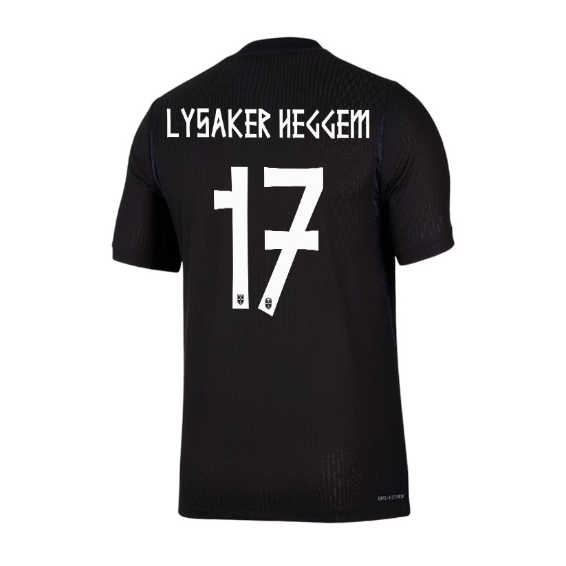 Torbjoern Lysaker Heggem 17 Norway National Team 2026 Away Jersey - Black, Men - Jersey Teams