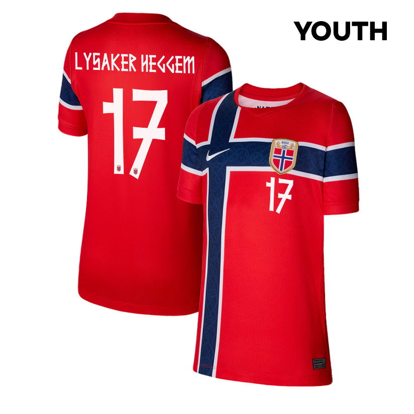 Torbjoern Lysaker Heggem 17 Youth Norway National Team 2026 Home Jersey - Red - Jersey Teams