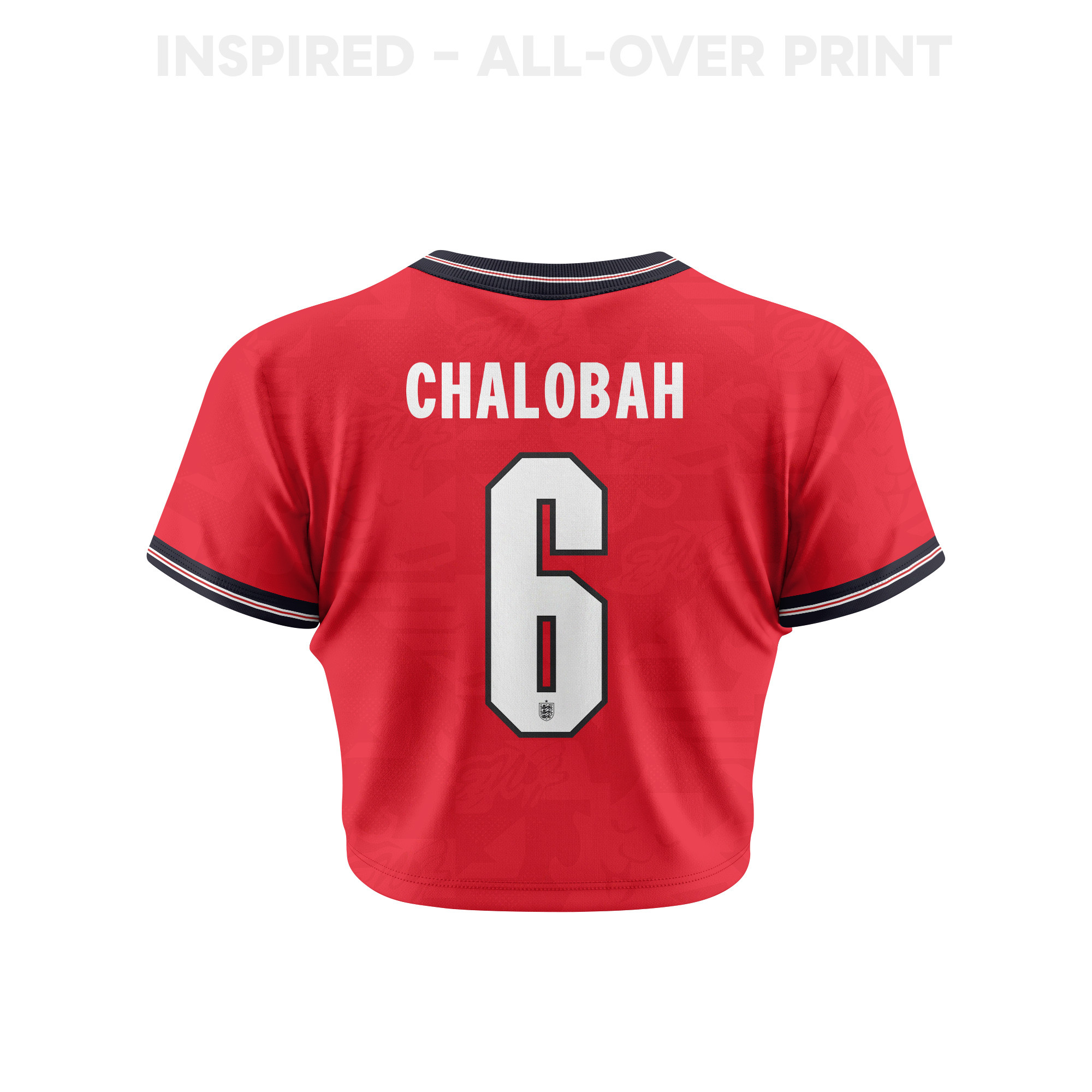 Trevoh Chalobah 6 England 2026 Women's Home All-Over Print Cropped Jersey - Red - Jersey Teams