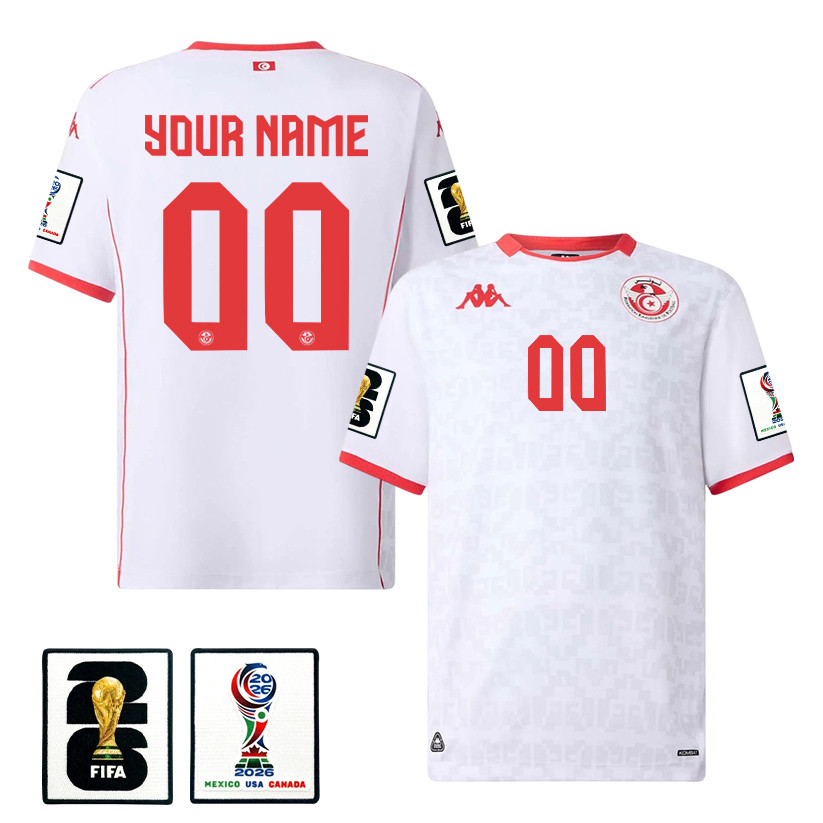 Tunisia National Team 2026 Personalized Away Jersey - White, Men - Jersey Teams