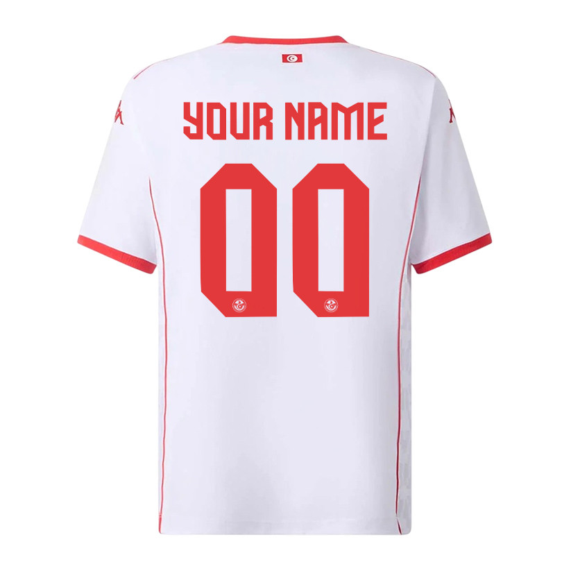 Tunisia National Team 2026 Personalized Away Jersey - White, Men - Jersey Teams