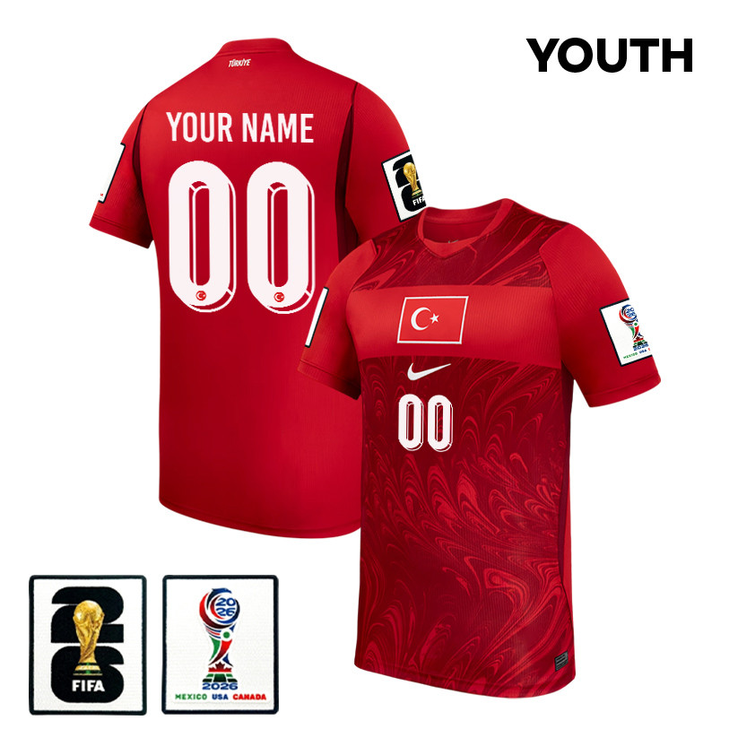 Turkey National Team 2026 Youth Home Jersey - Personalized - Red - Jersey Teams