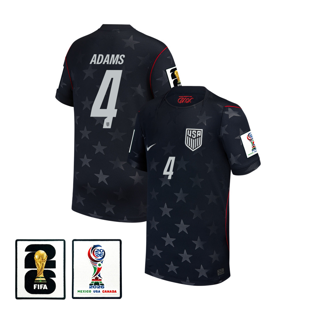 Tyler Adams 4 USMNT Youth 2026 Away Stadium Jersey – Blue – Jersey Teams