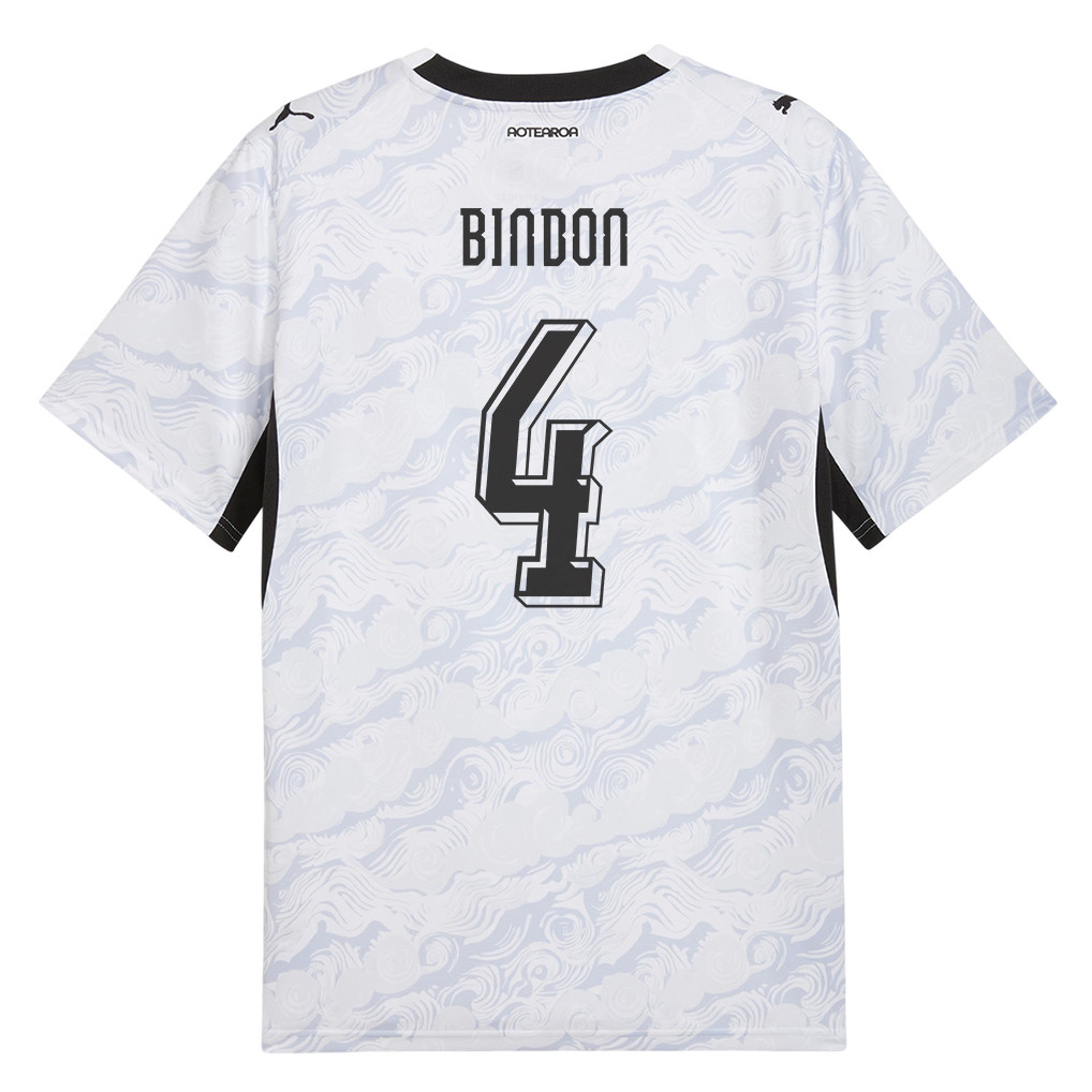Tyler Bindon 4 New Zealand National Team 2026 Away Jersey - White, Men - Jersey Teams
