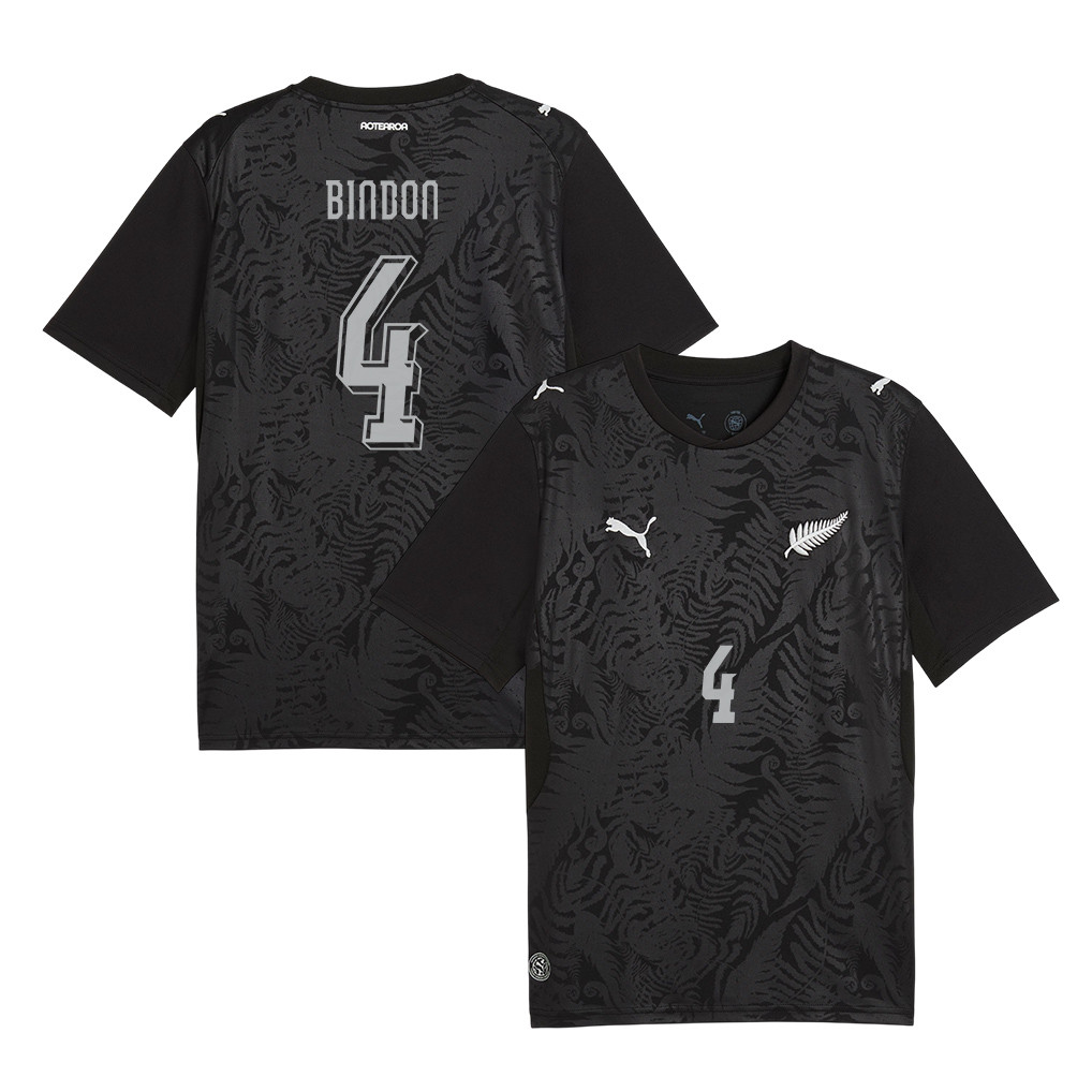 Tyler Bindon 4 New Zealand National Team 2026 Home Jersey - Black, Men - Jersey Teams