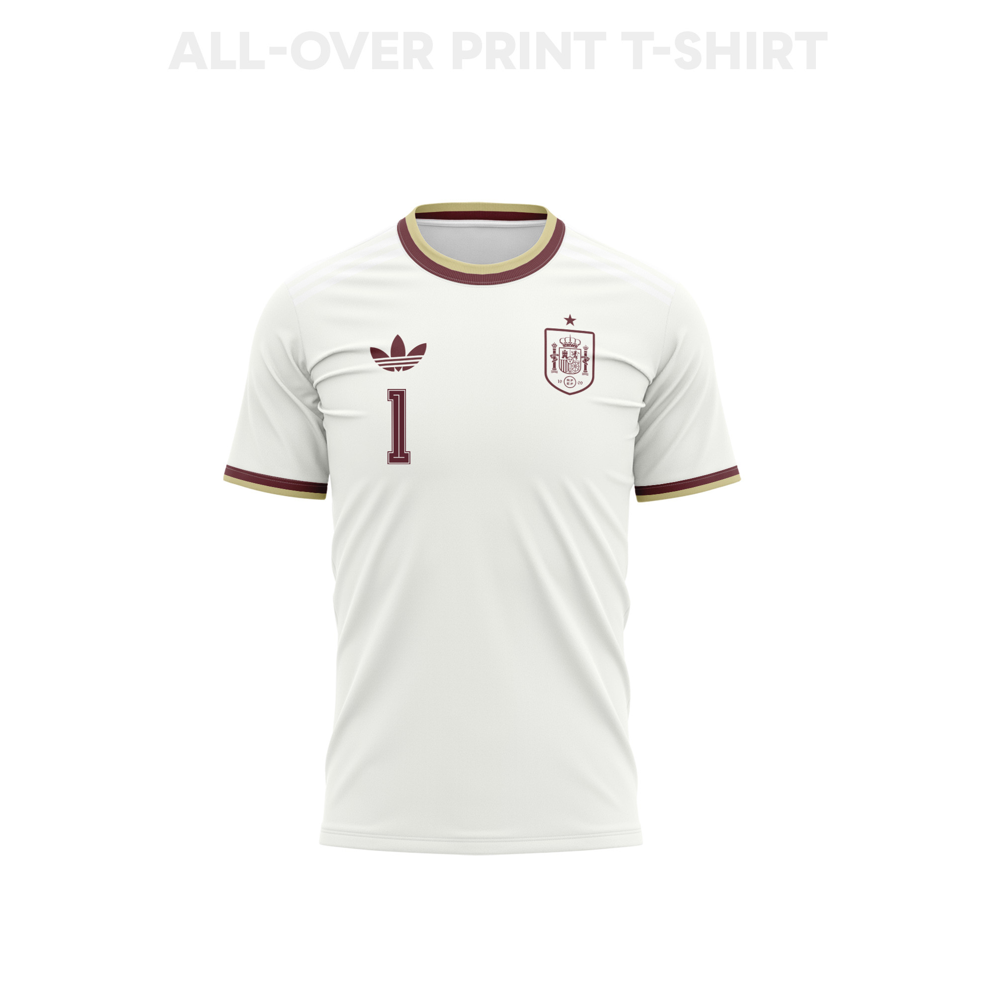 Unai Simón 1 Spain 2026 Away 3D T-Shirt Fully Printed – Unisex, White - Jersey Teams