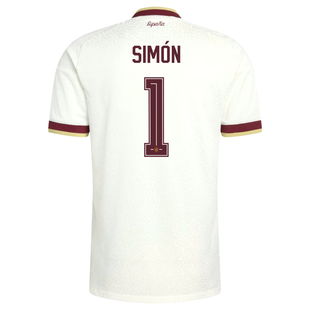 Unai Simón 1 Spain National Team 2026 x World Cup Patch Away Jersey - White, Men - Jersey Teams