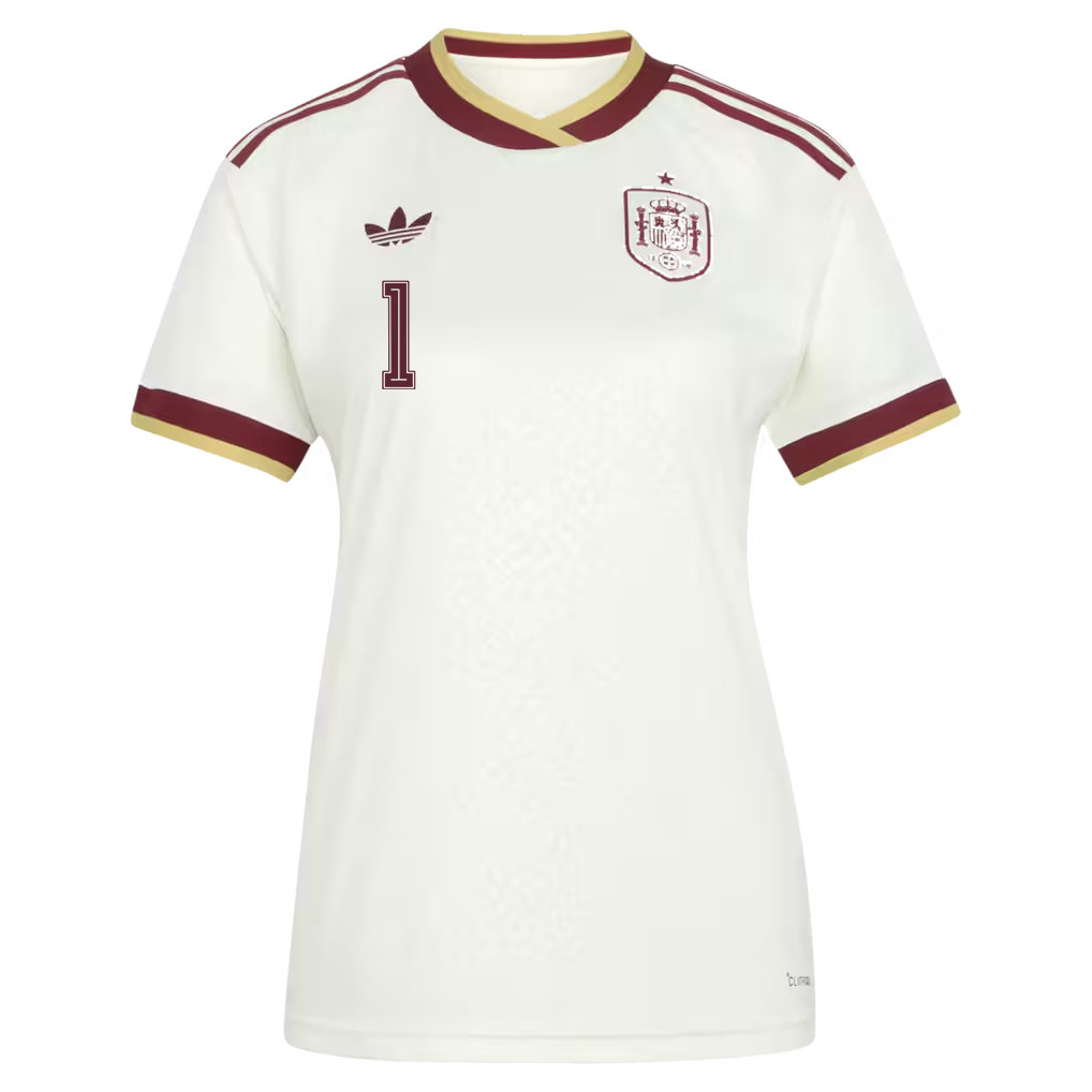Unai Simón 1 Women's Spain National Team 2026 Away Jersey - White - Jersey Teams