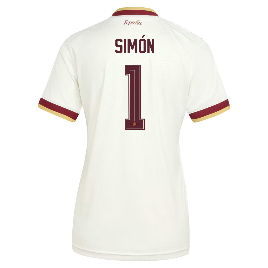 Unai Simón 1 Women's Spain National Team 2026 Away Jersey - White - Jersey Teams