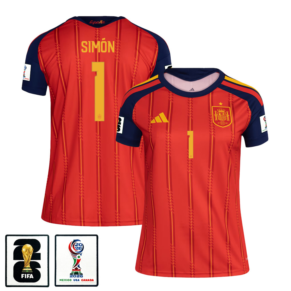 Unai Simón 1 Women’s Spain National Team 2026 Home Jersey – Red – Jersey Teams
