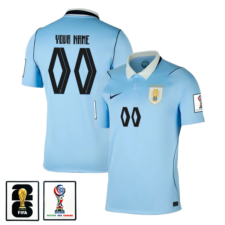 Uruguay National Team 2026 x World Cup Patch Personalized Home Jersey - Blue, Men - Jersey Teams