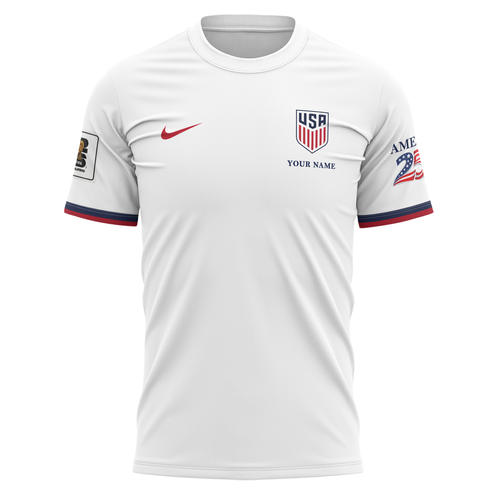 USA x World Cup 2026 Patriotic Eagle America 250 T-shirt Printed – White – Jersey Teams