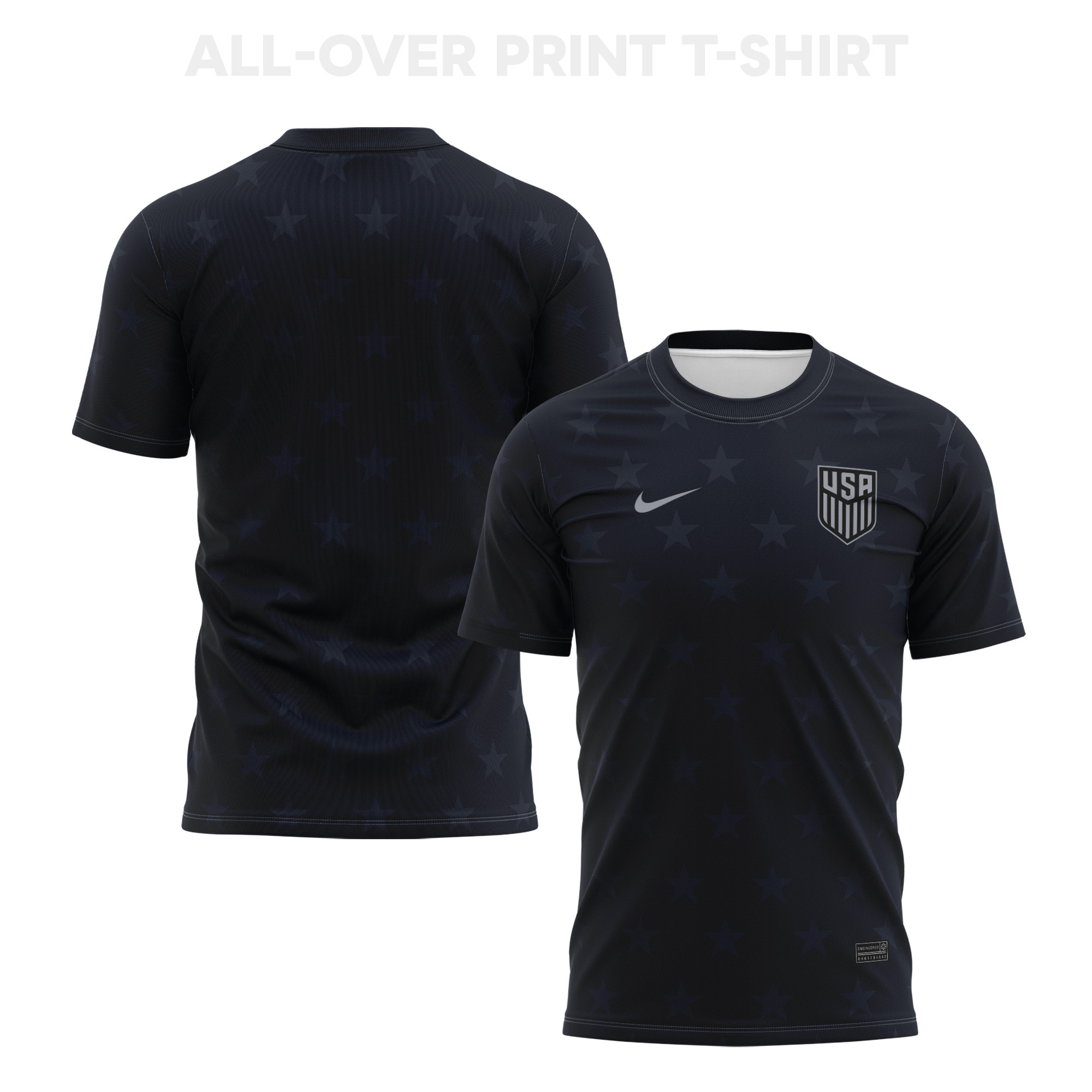 USMNT 2026 Away 3D T-Shirt Fully Printed – Unisex, Black - Jersey Teams