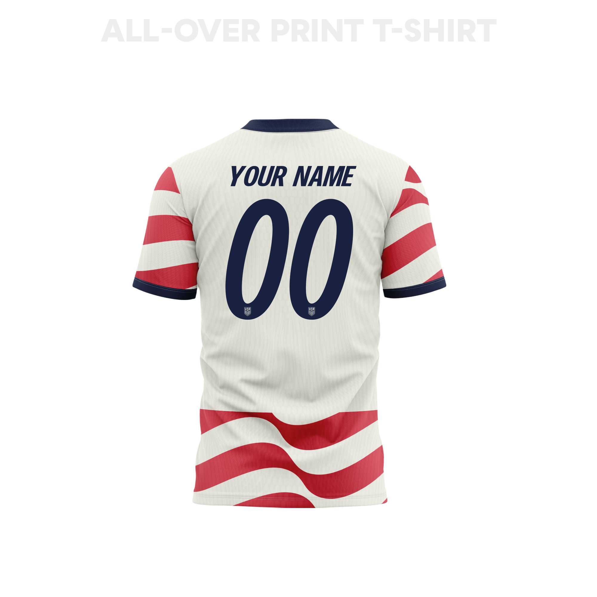 USMNT 2026 Home 3D T-Shirt Fully Printed – Personalized – Unisex, White/Red - Jersey Teams