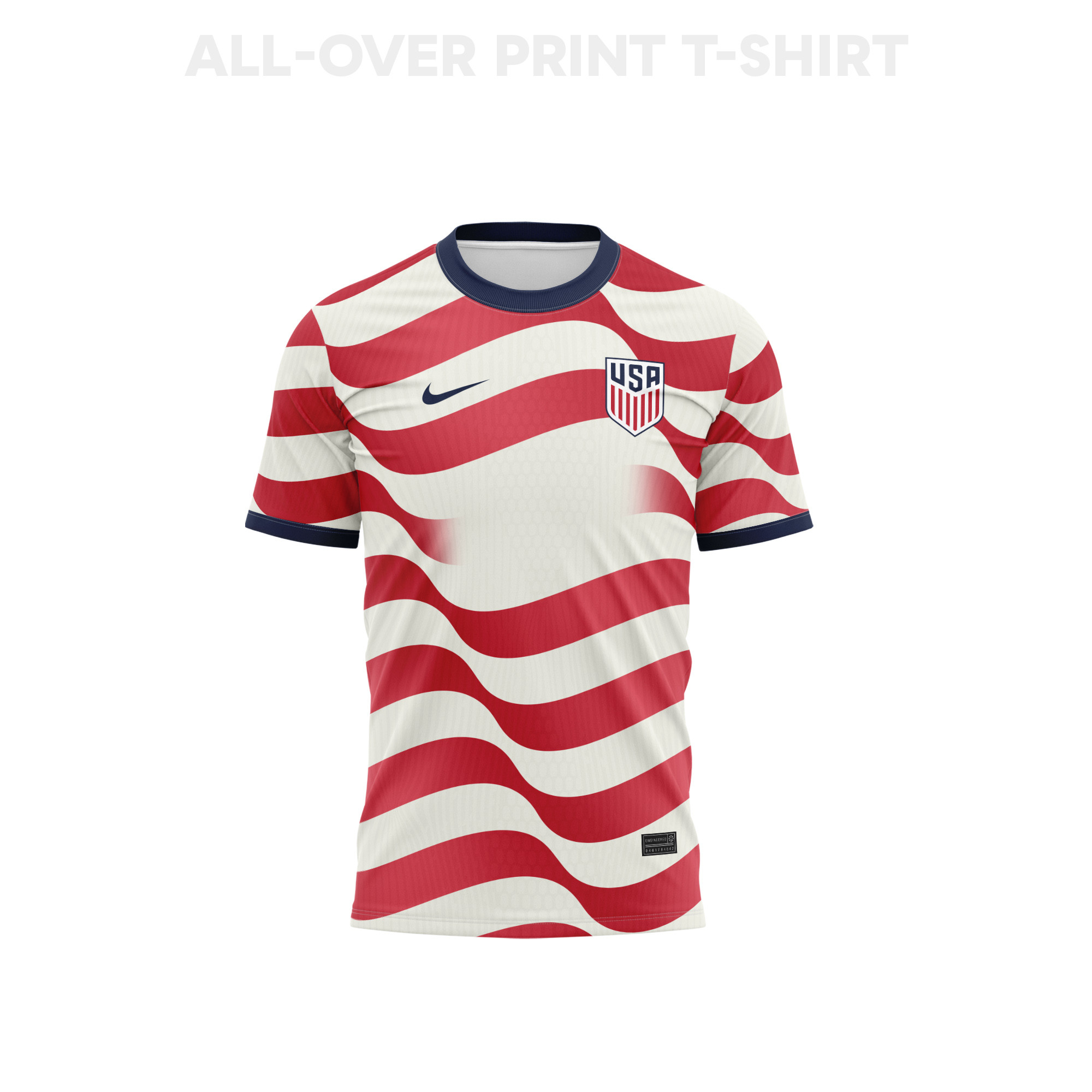 USMNT 2026 Home 3D T-Shirt Fully Printed – Unisex, White/Red - Jersey Teams