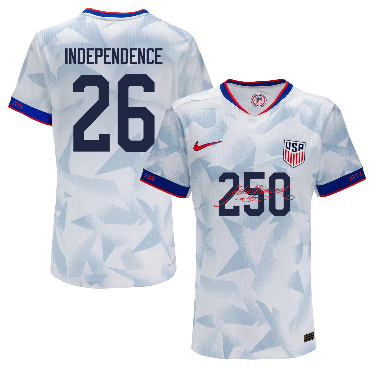 USMNT 2026 Home Soccer Jersey – Independence 26 Patriotic July 4th – Men White – Jersey Teams
