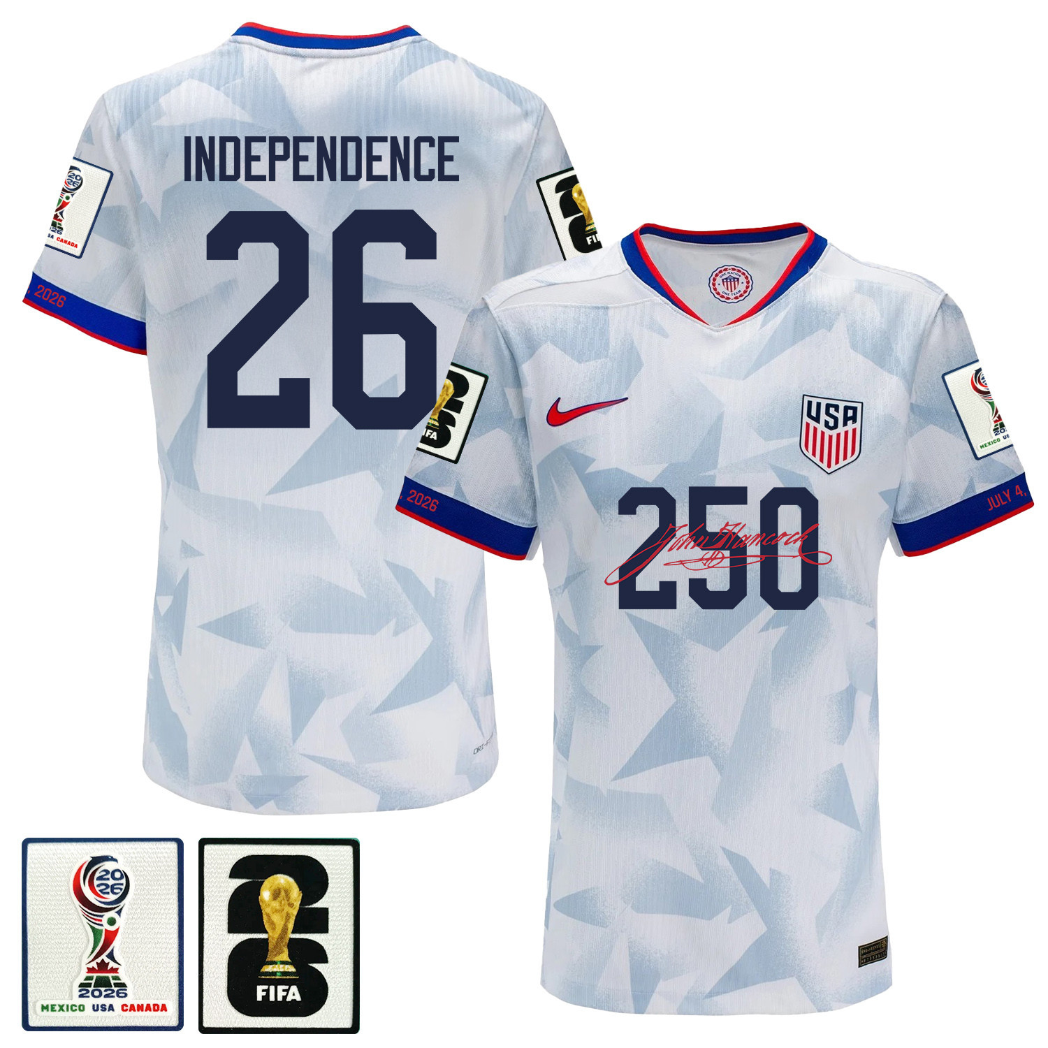 USMNT 2026 Home Soccer Jersey - Independence 26 Patriotic July 4th - Men White - Jersey Teams