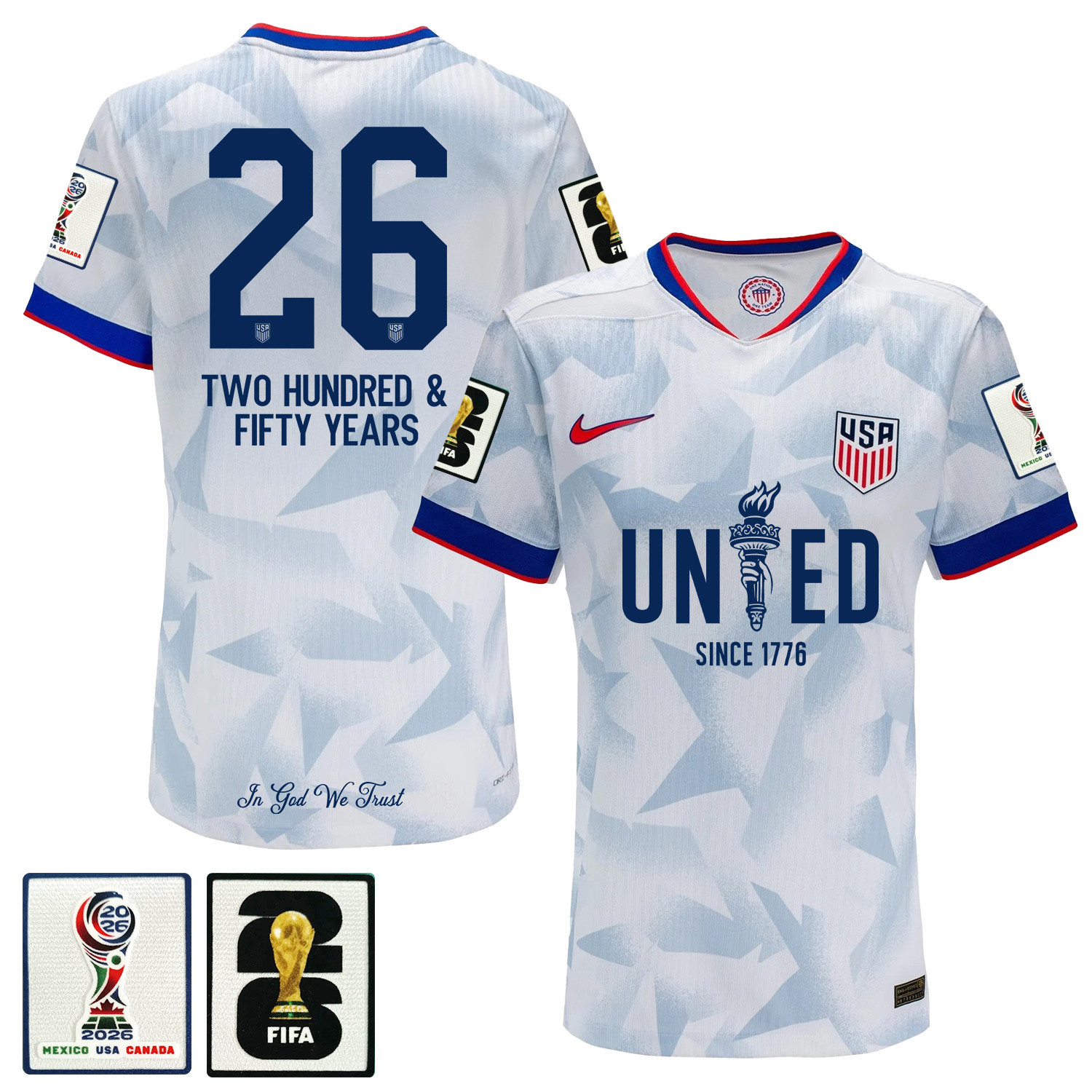 USMNT 2026 Men Home Jersey – United Since 1776 America 250 Patriotic Jersey - Jersey Teams