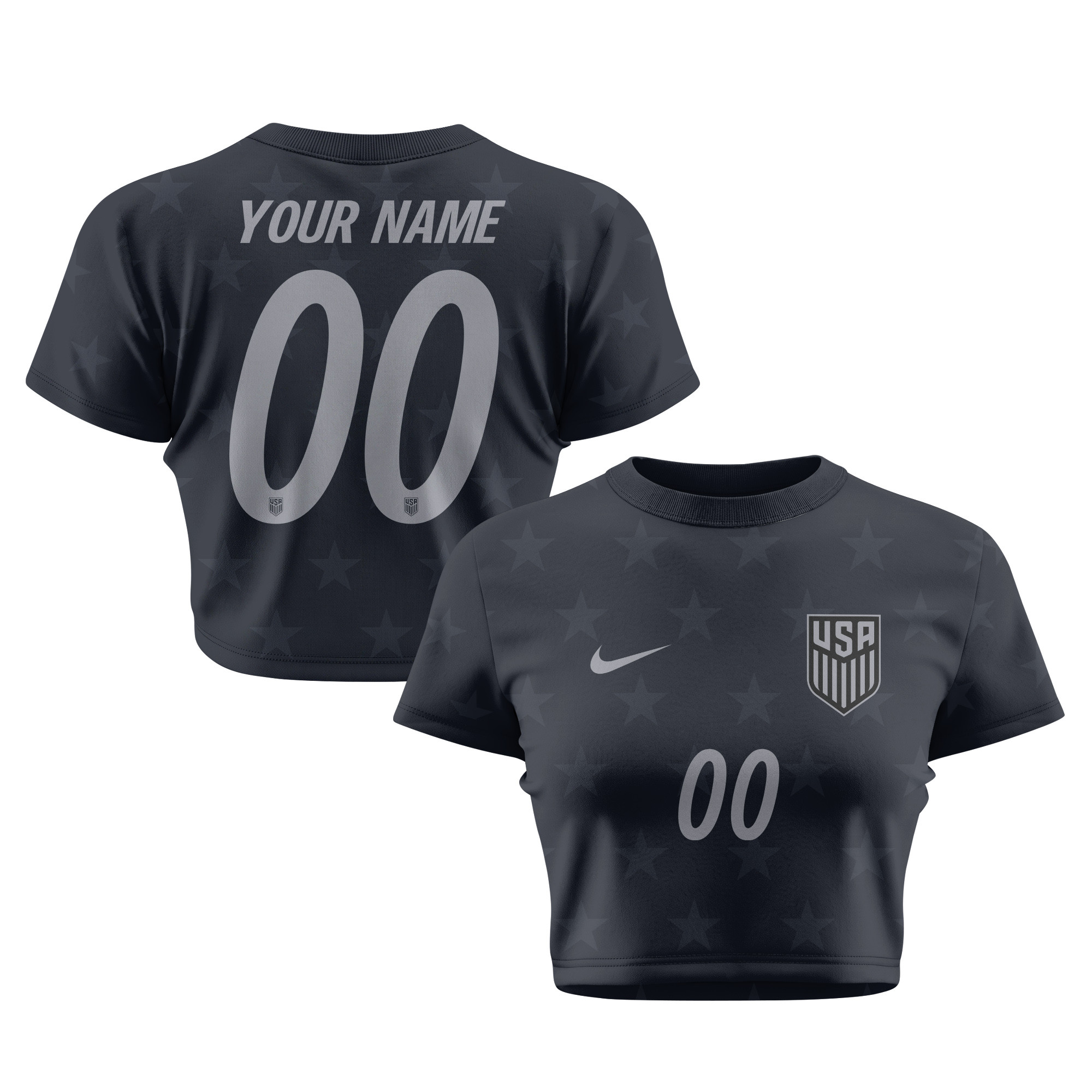 USMNT 2026 Women's Away All-Over Print Cropped Jersey - Personalized - Jersey Teams