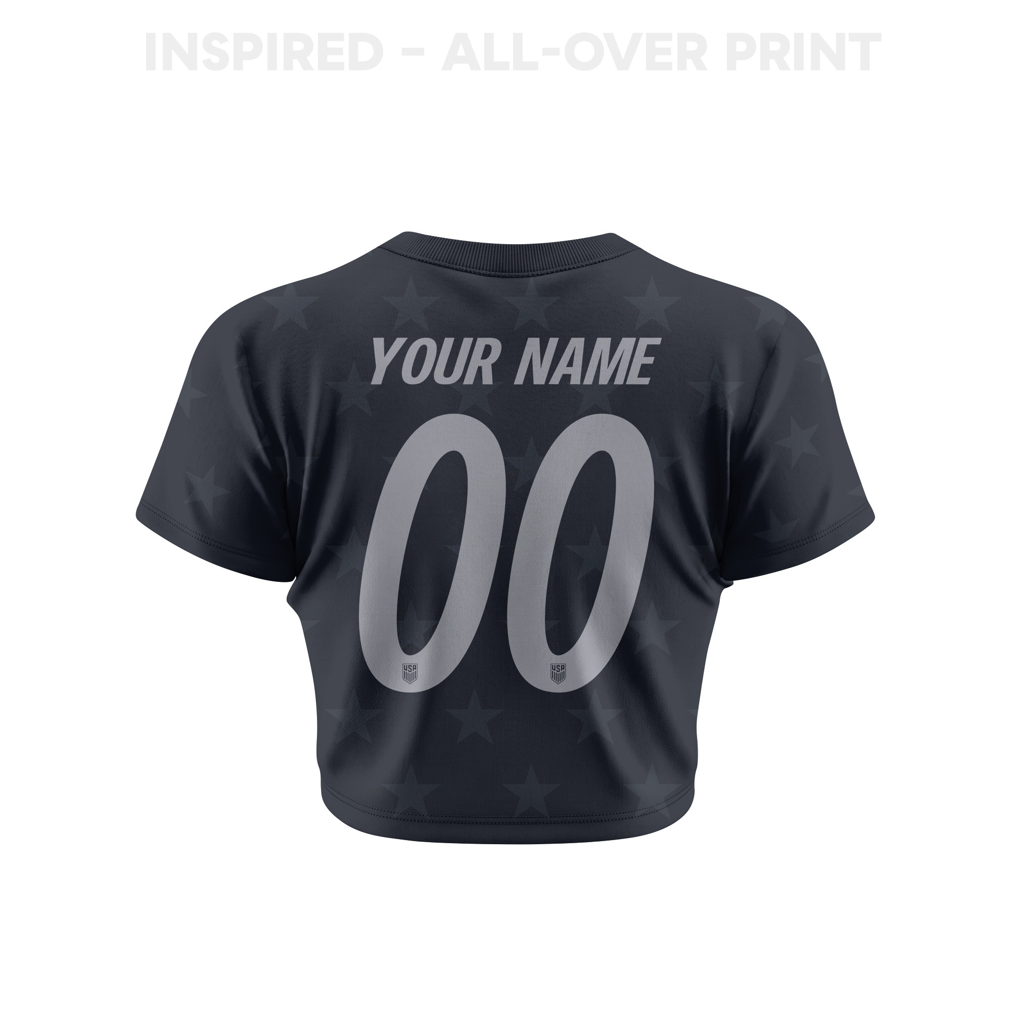 USMNT 2026 Women's Away All-Over Print Cropped Jersey - Personalized - Jersey Teams