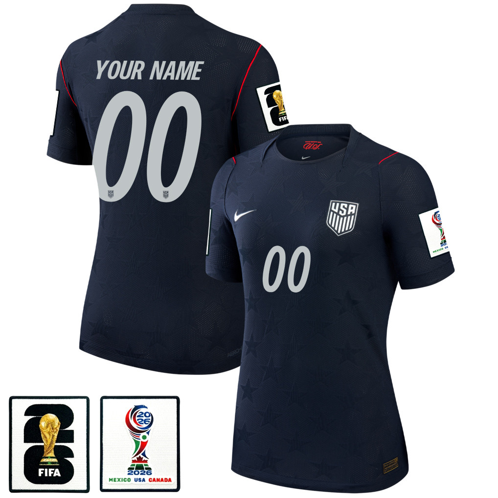 USMNT 2026 Women’s Away Match Jersey – Personalized – Black – Jersey Teams