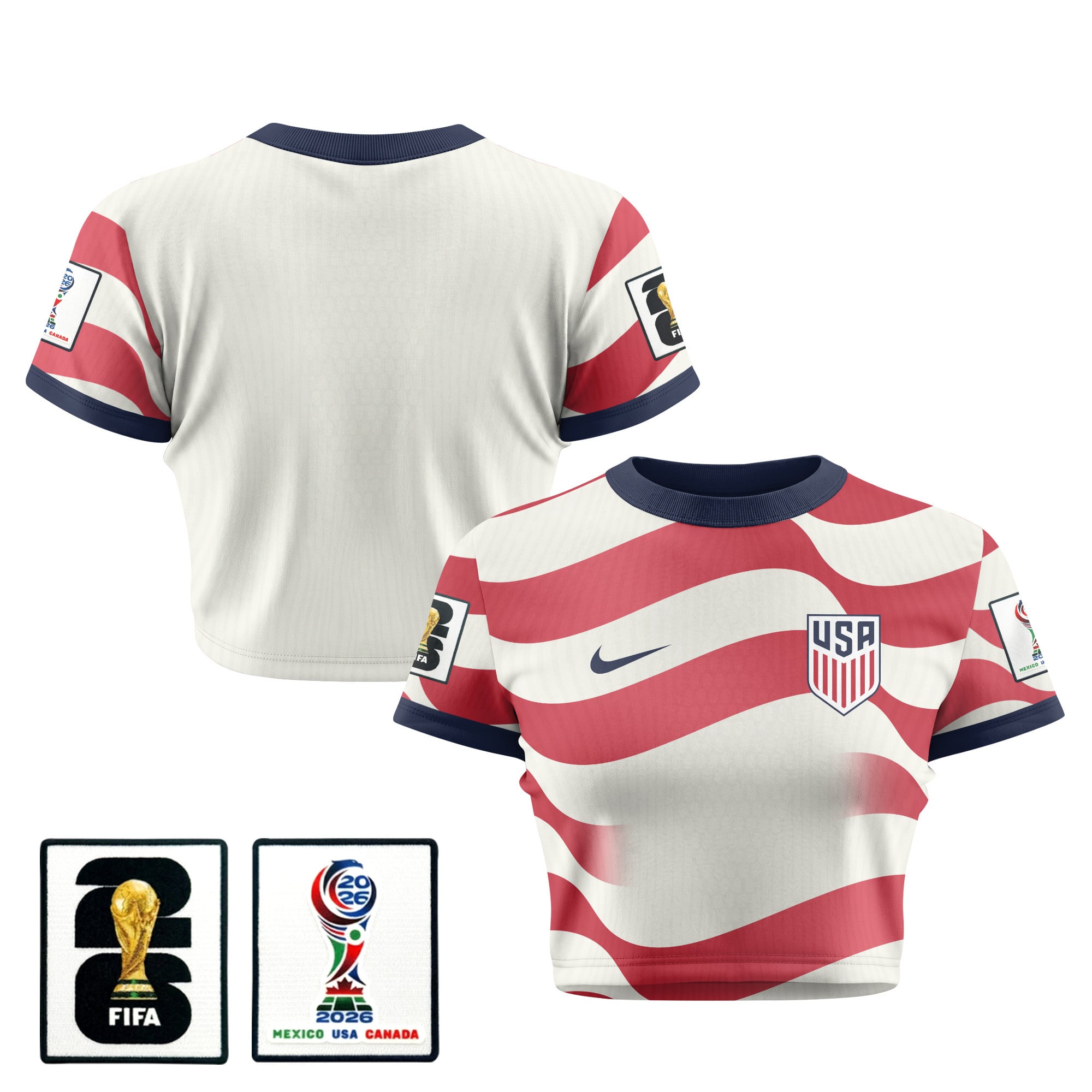 USMNT 2026 Women's Home All-Over Print Cropped Jersey - Jersey Teams
