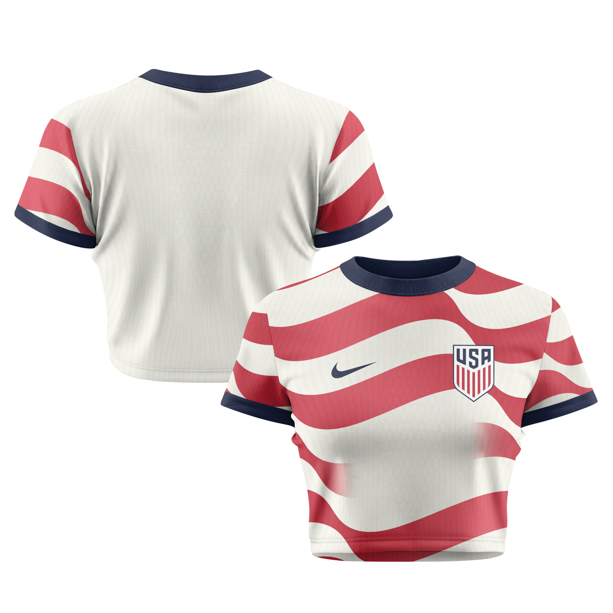 USMNT 2026 Women's Home All-Over Print Cropped Jersey - Jersey Teams