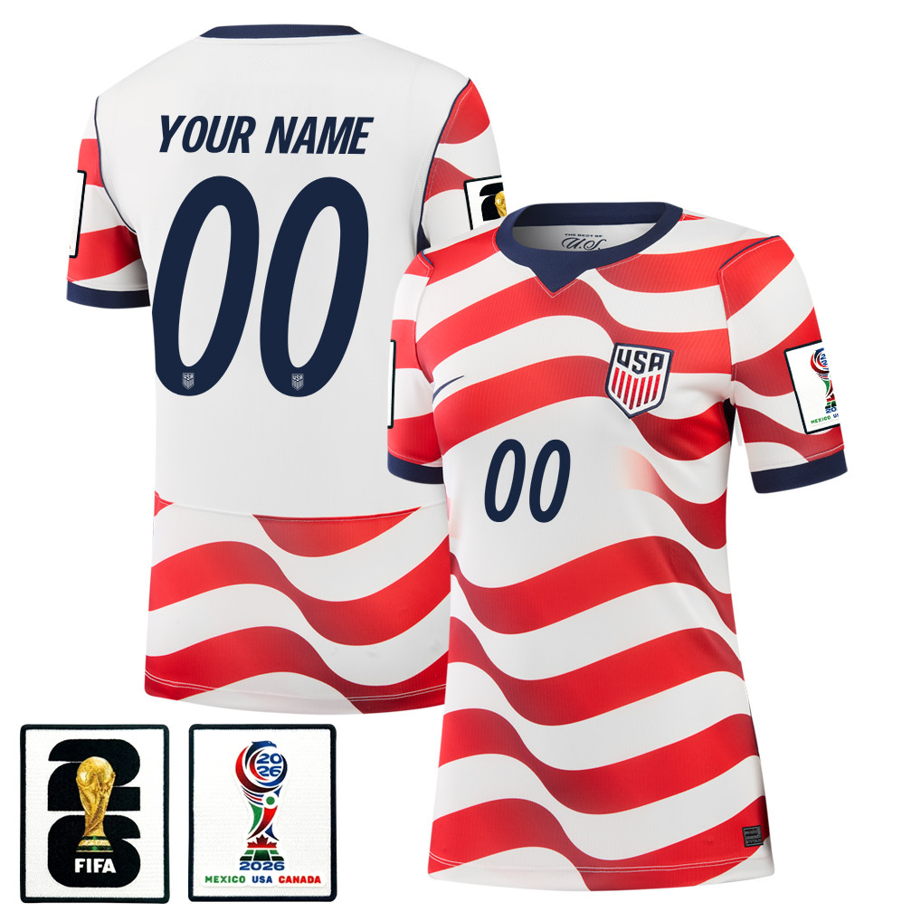 USMNT 2026 Women’s Home Jersey – Personalized – White – Jersey Teams
