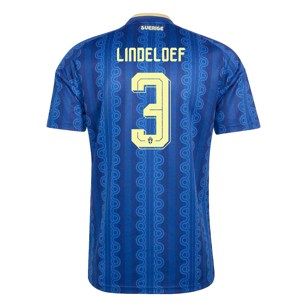 Victor Lindeloef 3 Sweden National Team 2026 Away Jersey - Blue, Men - Jersey Teams
